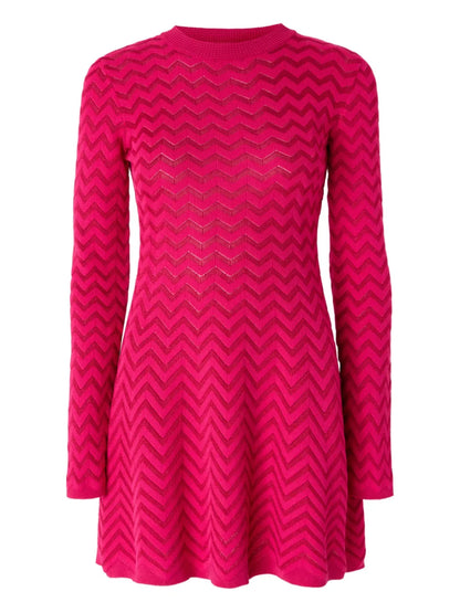Zigzag-Pattern Mini Dress