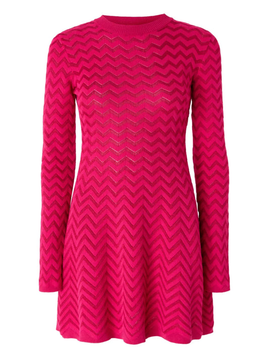 Zigzag-Pattern Mini Dress