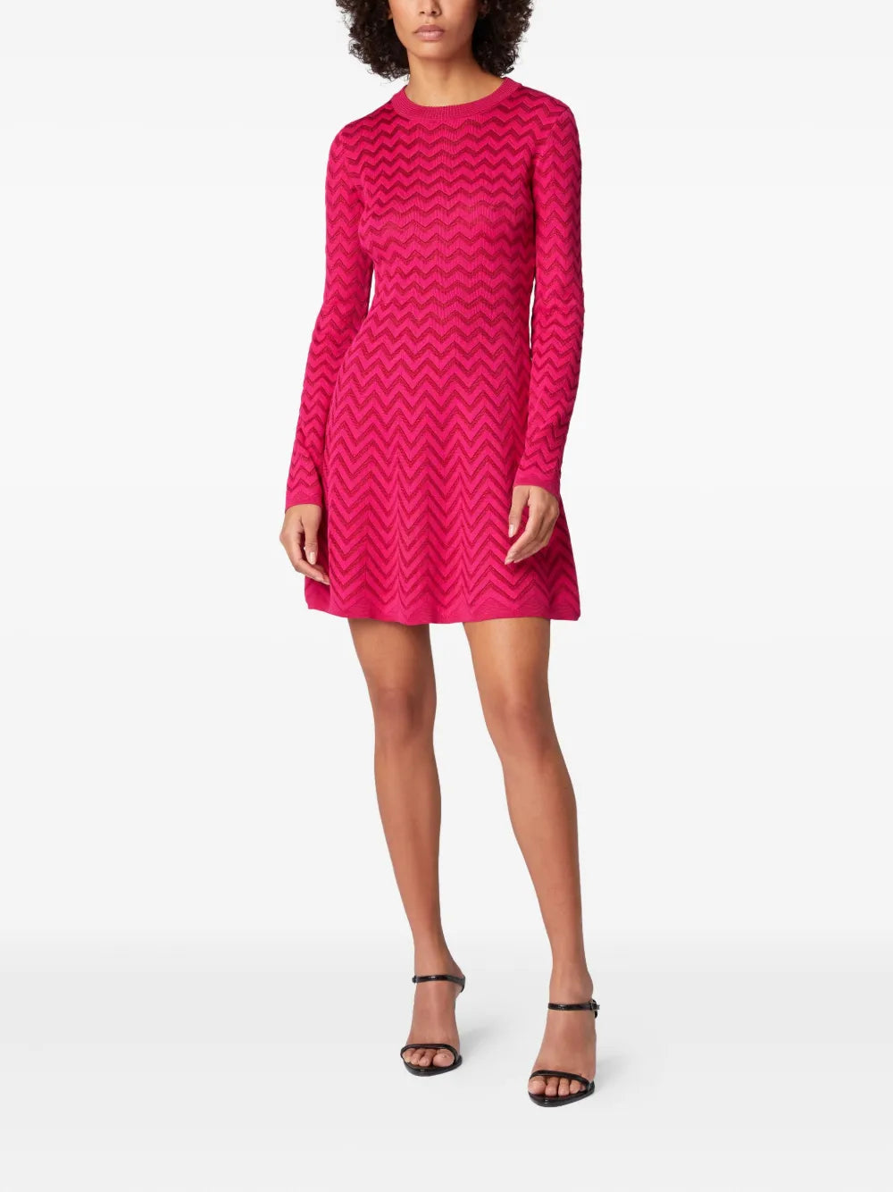 Zigzag-Pattern Mini Dress