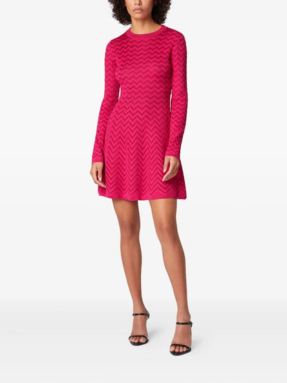 Zigzag-Pattern Mini Dress