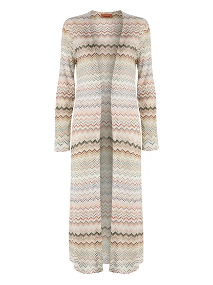 Zigzag-Pattern Cardi-Coat