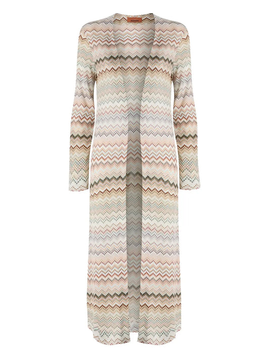 Zigzag-Pattern Cardi-Coat