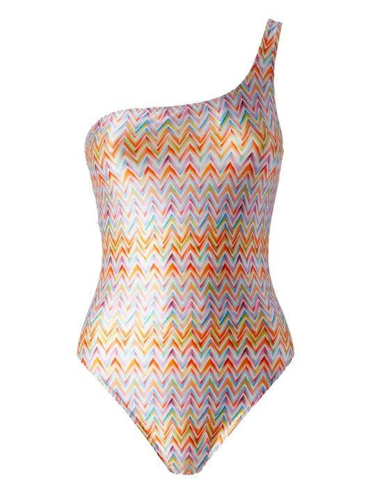 Zigzag-Pattern Swimsuit