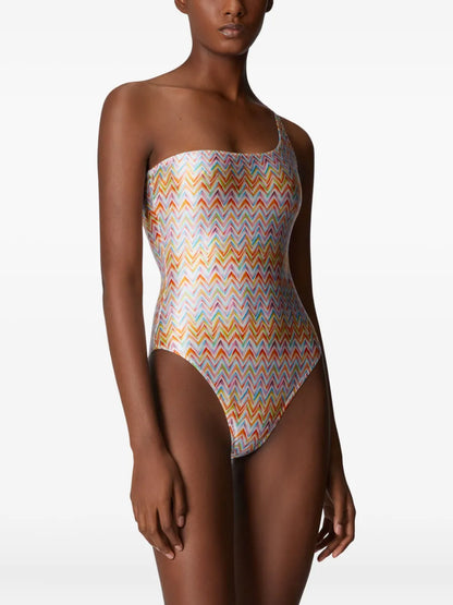 Zigzag-Pattern Swimsuit