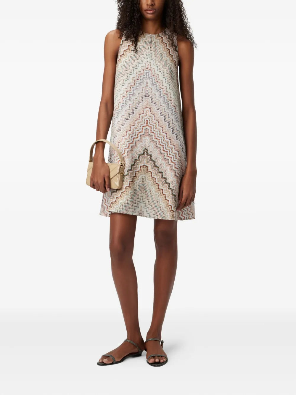 Geometric-Pattern Mini Dress