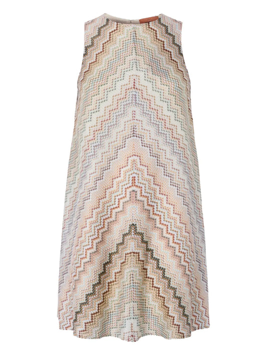 Geometric-Pattern Mini Dress
