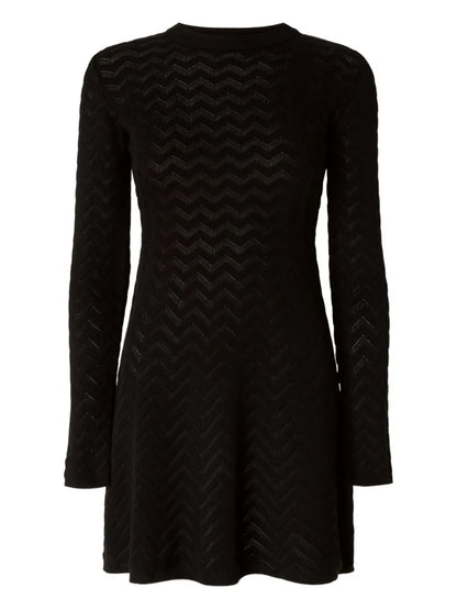 Zigzag-Pattern Mini Dress