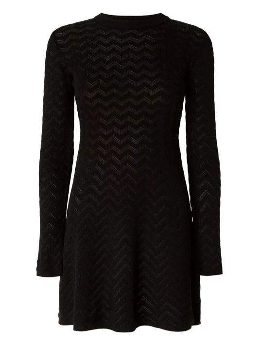 Zigzag-Pattern Mini Dress