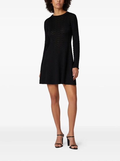 Zigzag-Pattern Mini Dress