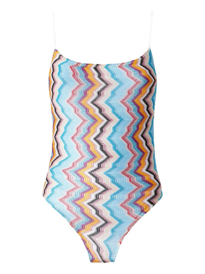 Zigzag-Pattern Swimsuit