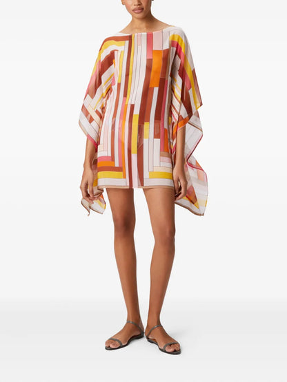Geometric-Pattern Mini Dress