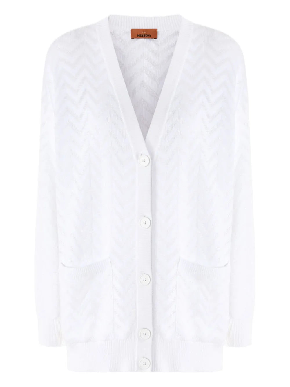 Chevron-Motif Cardigan