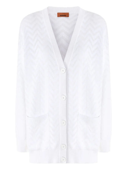 Chevron-Motif Cardigan