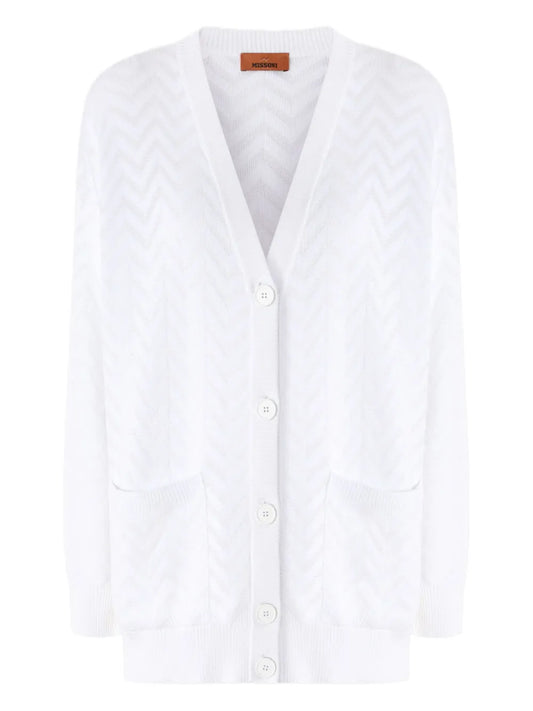 Chevron-Motif Cardigan