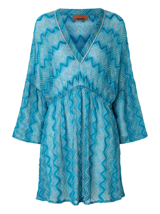 Zigzag-Pattern Mini Dress
