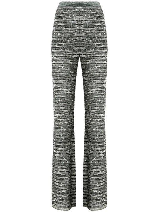 Sequin-Embellished Flared Trousers