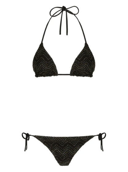 Zigzag-Knit Bikini Set