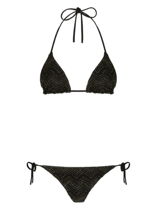 Zigzag-Knit Bikini Set