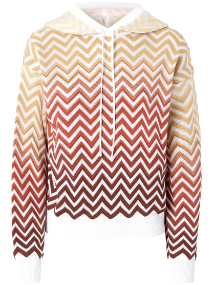 Chevron-Knit Hoodie