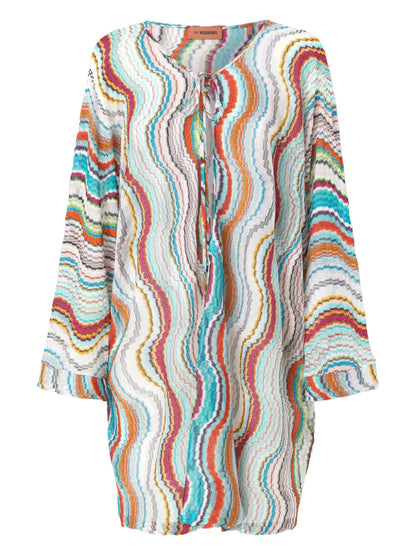 Wave Lamé Beach Dress