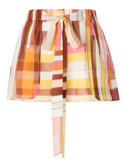 Geometric-Print Mini Skirt