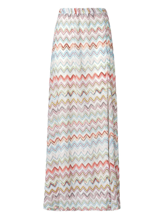 Zigzag-Woven Maxi Skirt