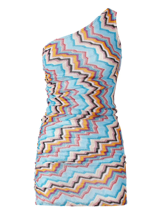 Zigzag-Pattern Mini Dress