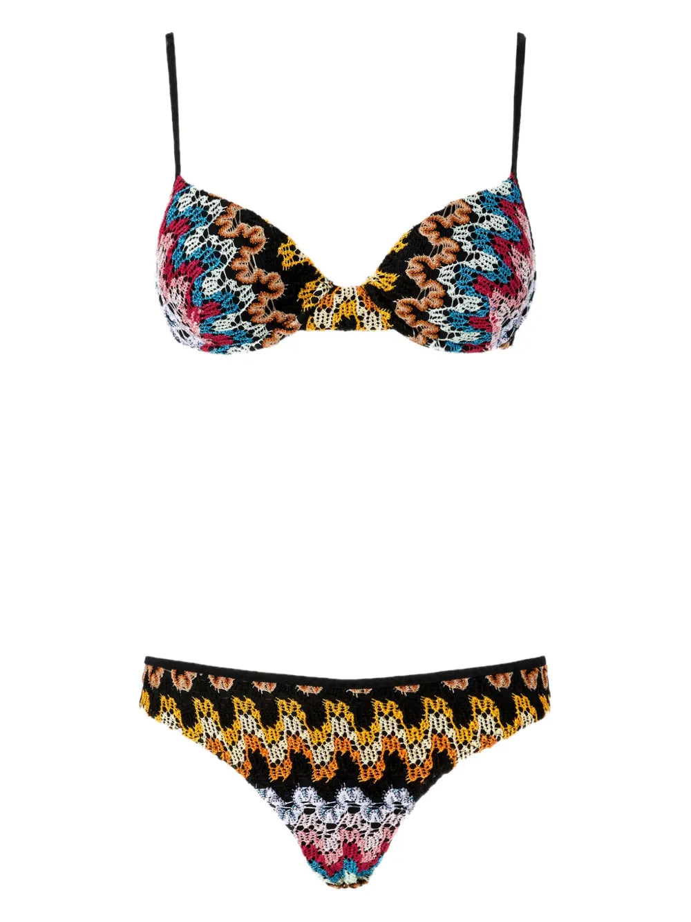 Zigzag-Knit Bikini Set