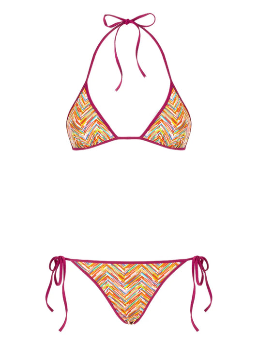 Zigzag-Print Bikini Set