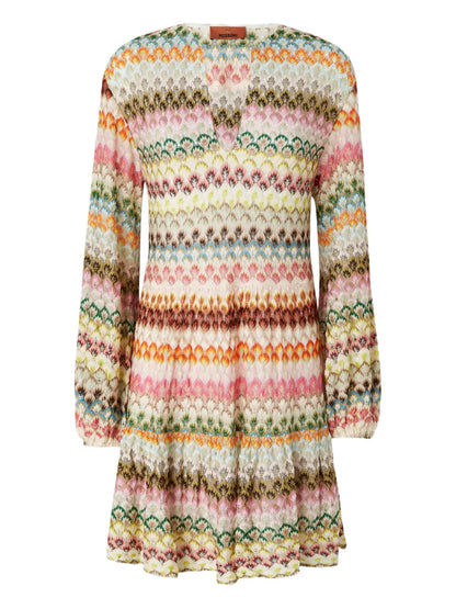 Zigzag-Pattern Midi Dress