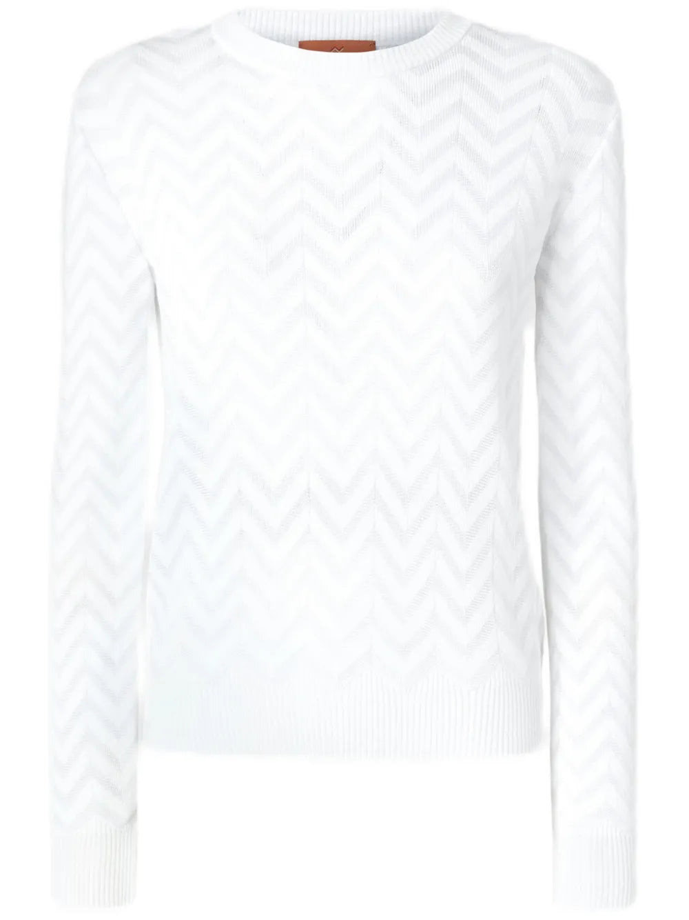Chevron-Knit Crew-Neck Sweater