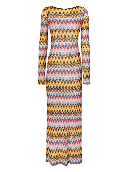Zigzag-Woven Maxi Dress
