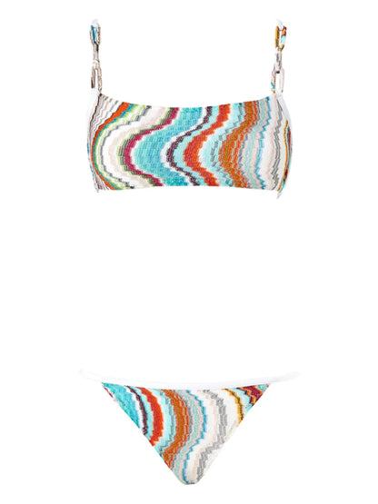 Zigzag-Knit Bikini Set