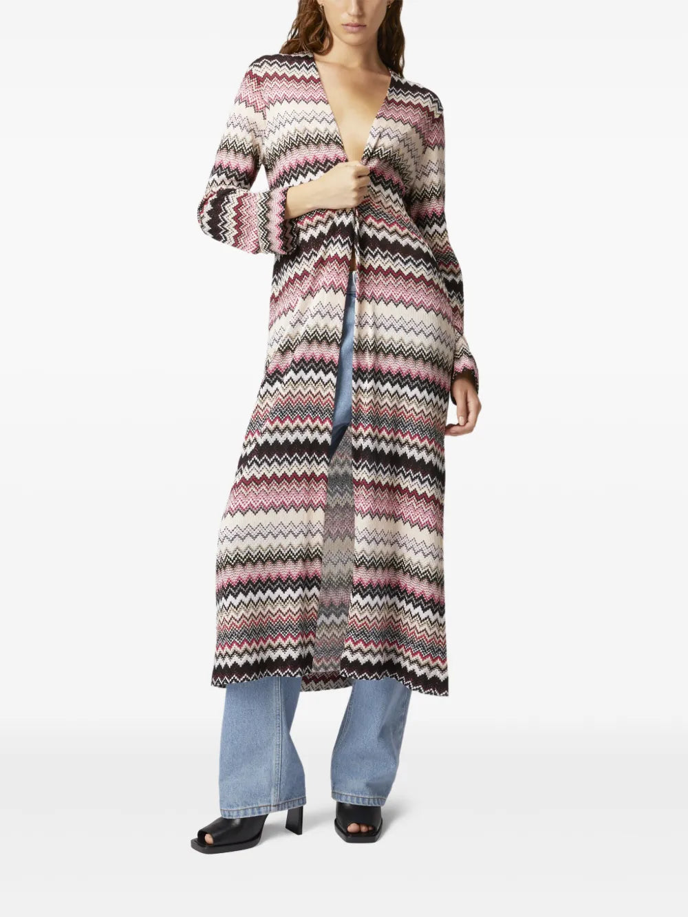 Zigzag Long Cardigan