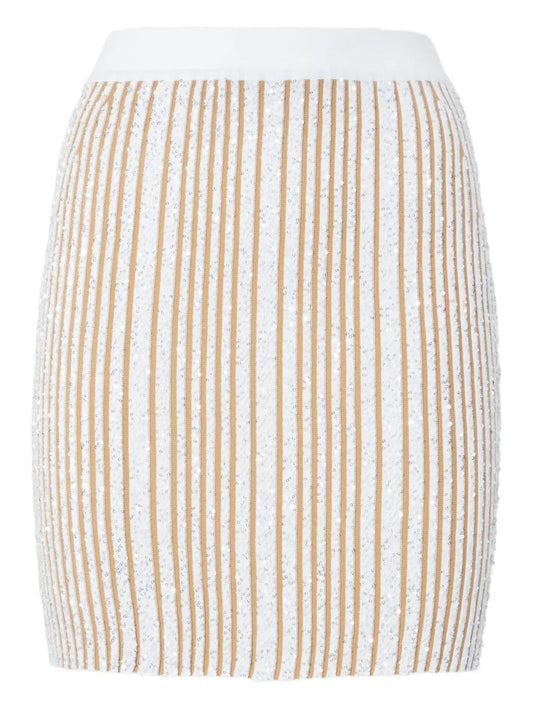 Sequinned Ribbed Skirt