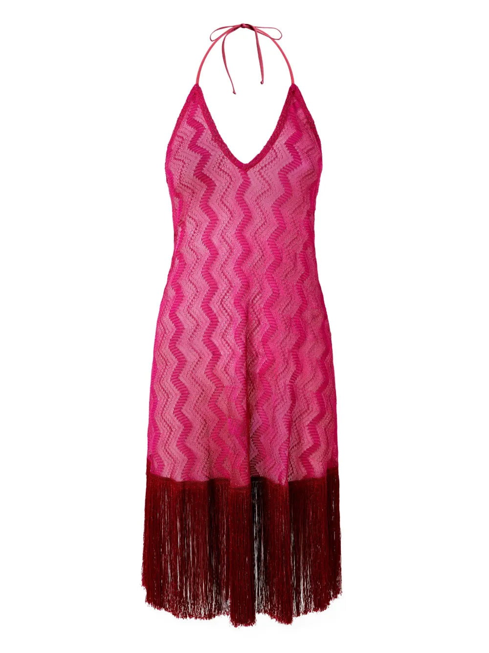 Zigzag Fringed Midi Dress