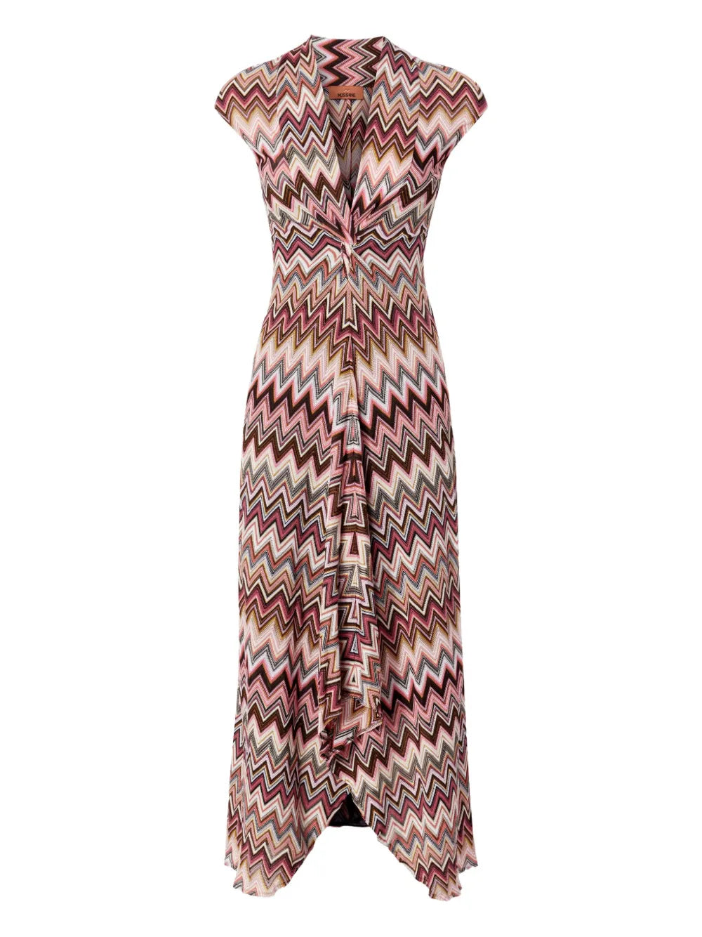 Zigzag-Pattern Midi Dress