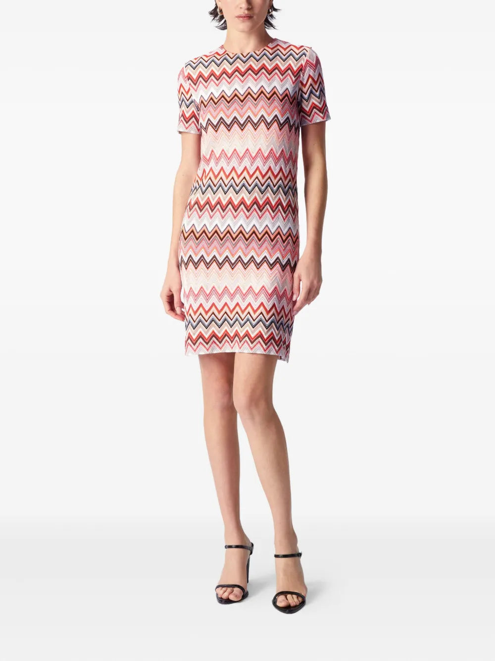 Zigzag-Pattern Mini Dress