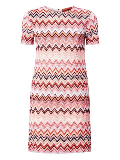 Zigzag-Pattern Mini Dress