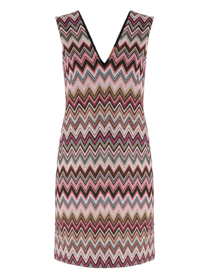 Zigzag-Pattern Mini Dress