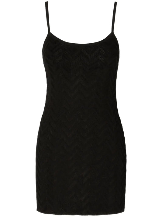 Chevron-Pattern Mini Dress