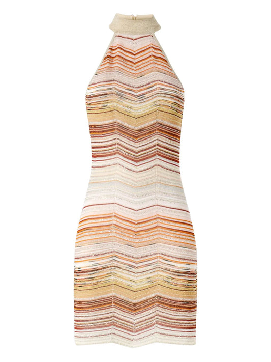 Zigzag-Pattern Mini Dress