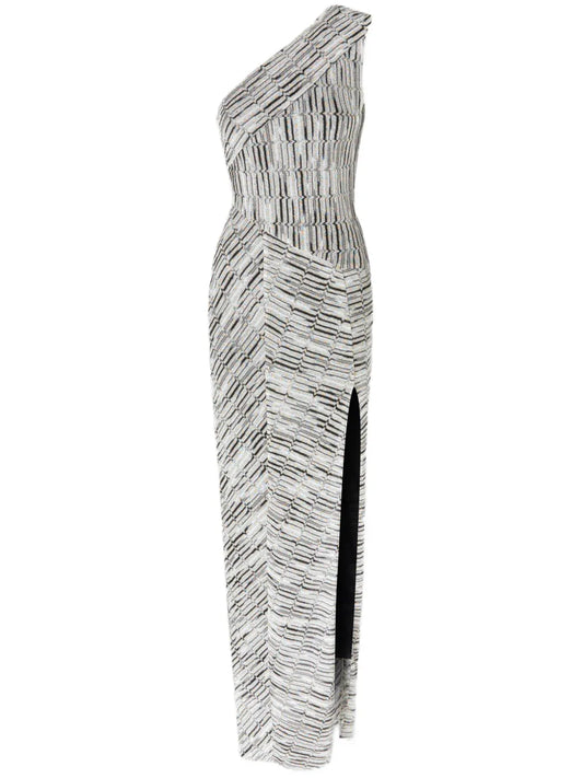 Greek-Pattern Maxi Dress