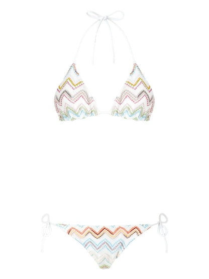 Zigzag-Knit Bikini Set