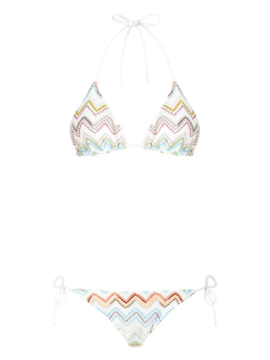 Zigzag-Knit Bikini Set