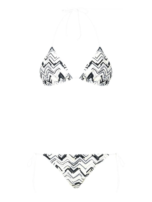 Zigzag-Knit Bikini Set