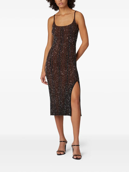 Glitter-Detailing Midi Dress