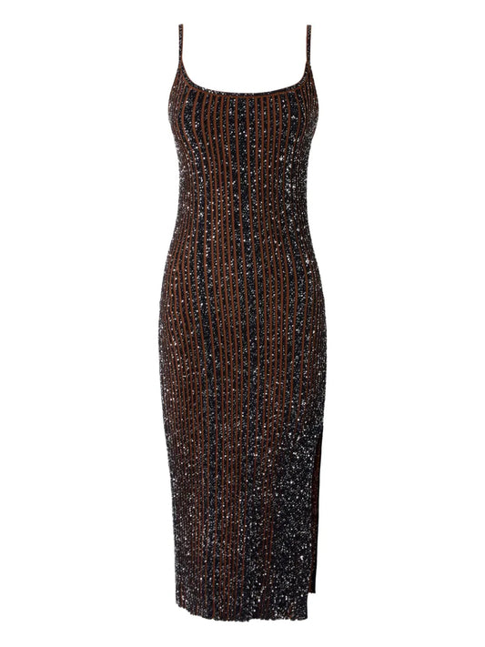 Glitter-Detailing Midi Dress
