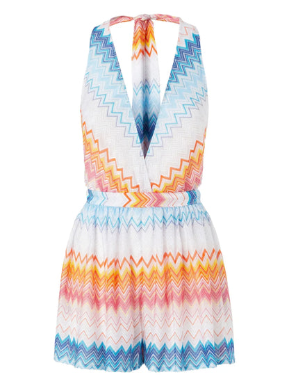 Zigzag Lamé Playsuit