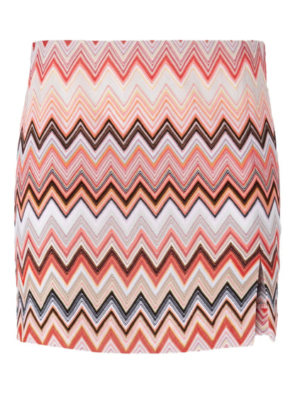 Zigzag-Pattern Mini Skirt